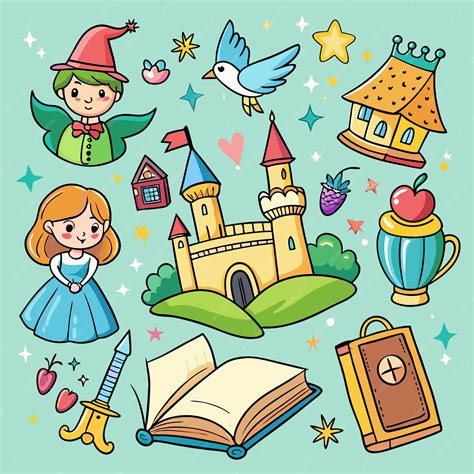 Fairy Tale And Storybook Icons Set Vector Premium Ai Generated Vector