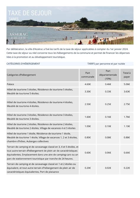 Taxe De S Jour Ass Rac Site Officiel De La Commune