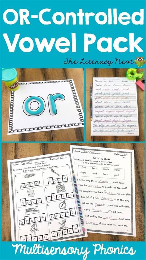 R Controlled Vowel Or Orton Gillingham Multisensory Phonics Activity