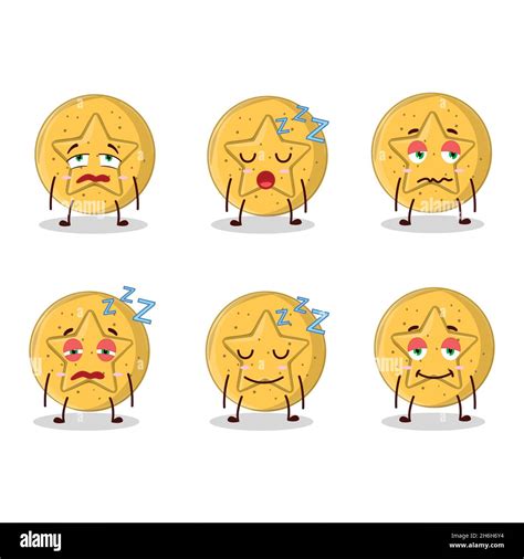 Cartoon Character Of Dalgona Candy Star With Sleepy Expression Vector