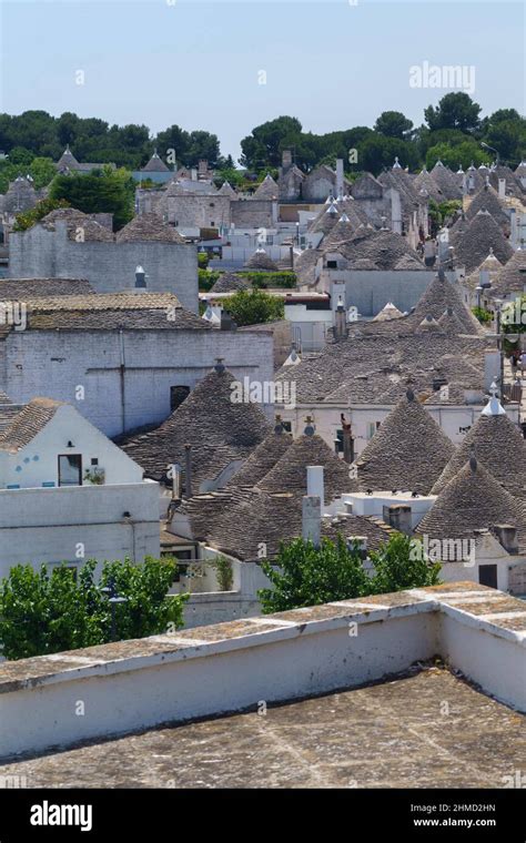 Alberobello Bari Province Apulia Italy Exterior Of The Famous