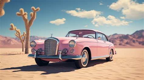 Premium AI Image | pink vintage car