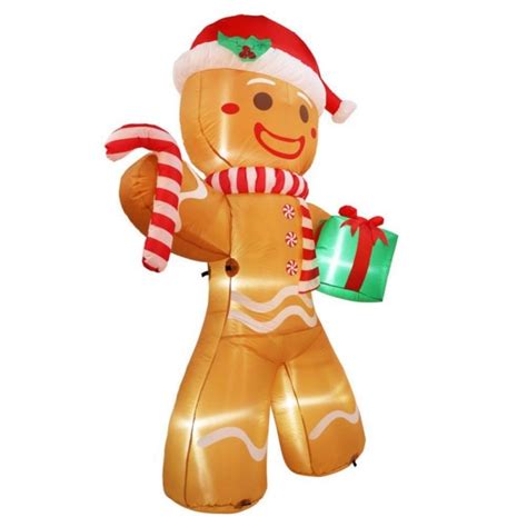 Christmas Inflatables Outdoor Decorations Gingerbread Man 8ft