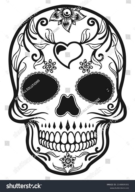 Day Dead Sugar Skull Tattoo Stock Vector (Royalty Free) 2148809301 | Shutterstock