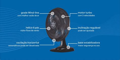 Ventilador Ventisol De Mesa Turbo Cm Premium Preto Bronze Lojas