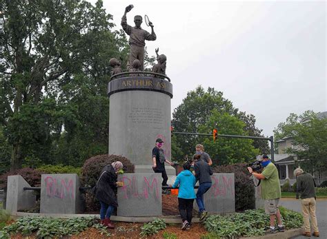 Statue of Arthur Ashe Defaced with 'White Lives Matter'