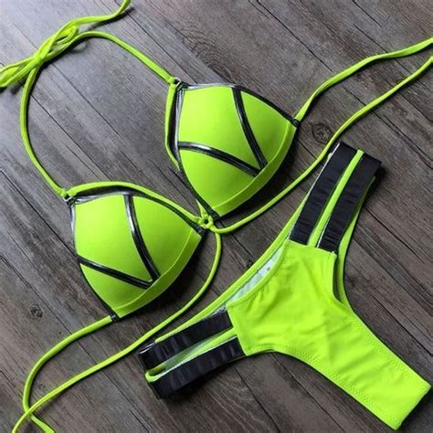 MAILLOT DE BAIN Brésilien Sexy Push Up Bikini 2021 Femmes Chaîne