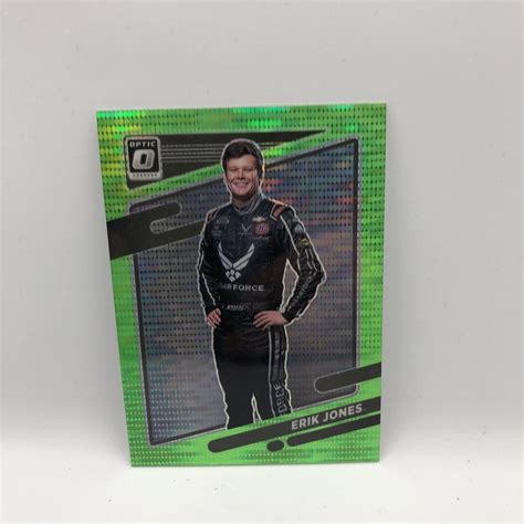 Erik Jones 2022 Panini Donruss NASCAR Optic Lime Green Pulsar Parallel