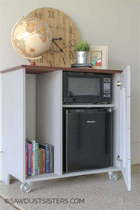 Diy Mini Refrigerator Storage Cabinet Free Plans Sawdust Sisters