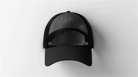 Black Trucker Hat Mockup Illustration On White Background Premium AI