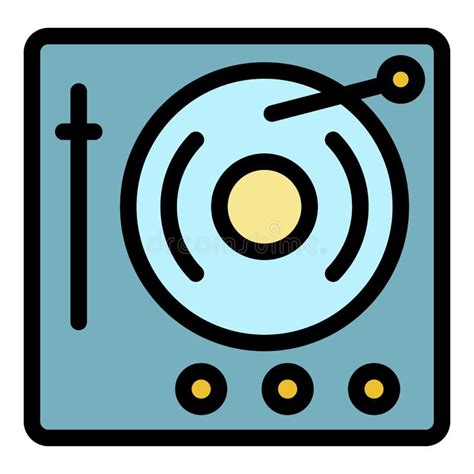 Vector De Contorno De Color De Icono De Reproductor De Vinilo