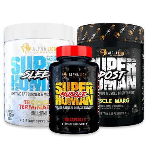 Superhuman Muscle Best Mass Gaining Supplement Stack Alpha Lion