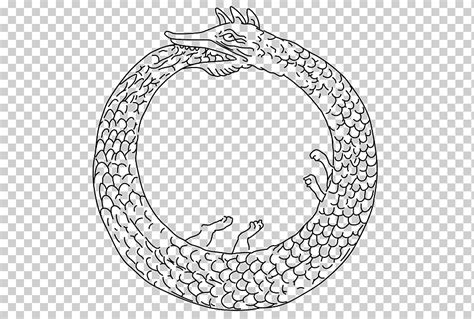 Ouroboros Simbolo Diverso Monocromo Comunes De Wikimedia Png Klipartz