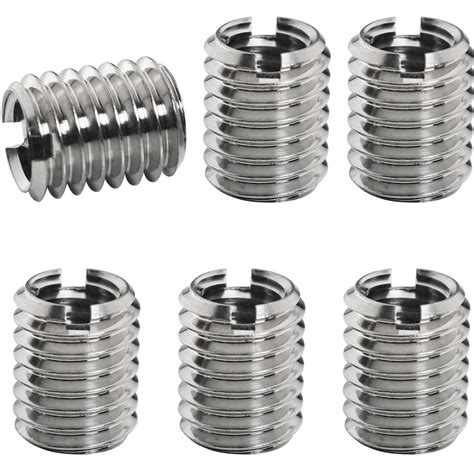 Luorng 6pcs Stainless Steel M6 Female To M8 Male Threaded Reducers Screw Sleeve Conversion Nut