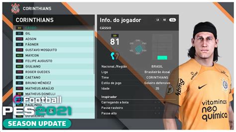 PES 2021 PATCH BMPES 8 9E OVERALL DE TODOS OS JOGADORES DO