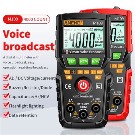 ANENG 4000 Count Digital Multimeter AC DC Voice Broadcast Electrical