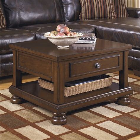 Ashley Furniture Porter Lift Top Cocktail Table In Rustic Brown T697 0