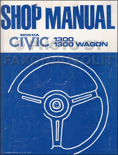 1980 Honda Civic Repair Manual Original