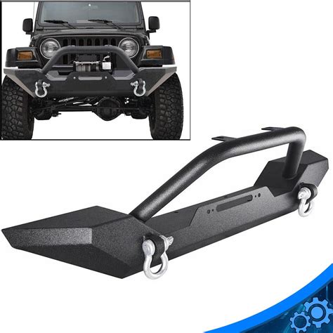 Front Bumper For Jeep Wrangler 87 06 Tj Yj W Winch Plate D Rings Rock