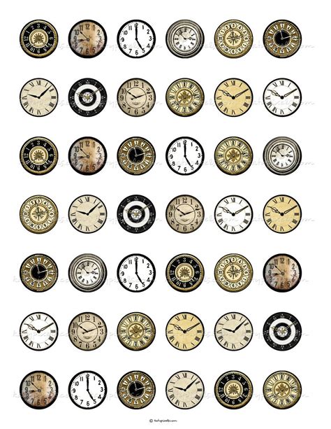 Printable Vintage Clock Faces