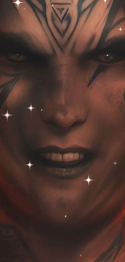 fiery tribal face art