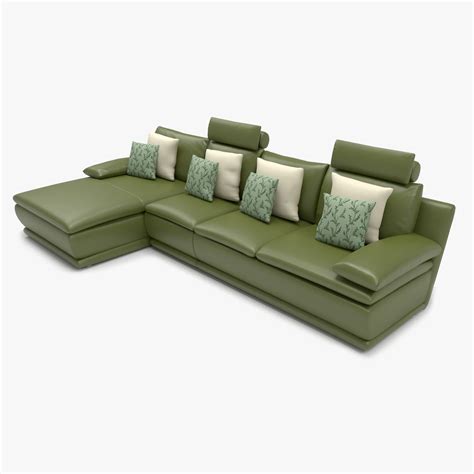 L Shaped Sofa 3d Model 5 3ds  Max Fbx Obj Free3d