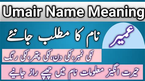 Umair Name Meaning In Urdu Umair Naam Ka Kya Matlab He The Top