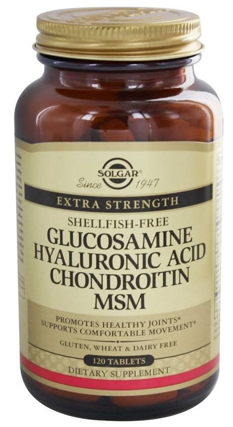 Solgar Glucosamine Hyaluronic Acid Chondroitin Msm Shellfish Free