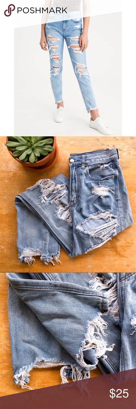 American Eagle Distressed Mom Jean Size 4 Distressed Mom Jeans Mom