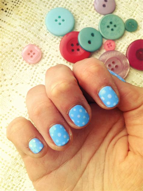 Light Blue Polka Dot Nails Polka Dot Nails Dots Nails Nail Art