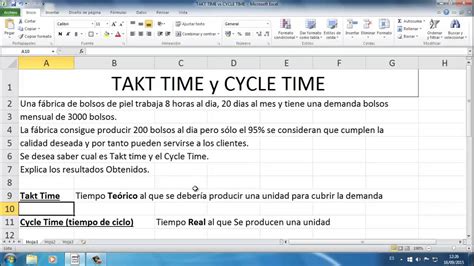 Tiempo De Takt Vs Tiempo De Ciclo Parte 1 YouTube