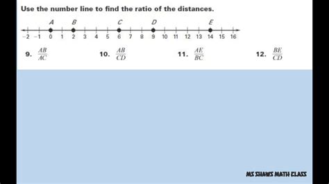 Use The Number Line To Find The Ratio Of Distances Youtube