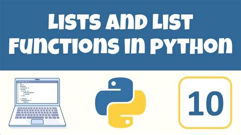 Lists And List Functions In Python Youtube