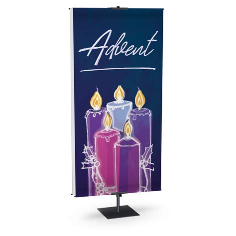 Church Banner - Advent - Advent Candles - Blue Sketch Series - Concordia Supply