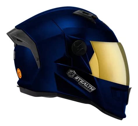 Casco De Moto Stealth Solid Vis Cerrado Casco Dorado Talla 62 Color