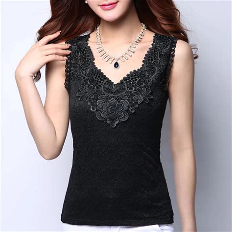 Plus Size Women Summer Sexy Blouse Shirt Elegant Sleeveless V Neck