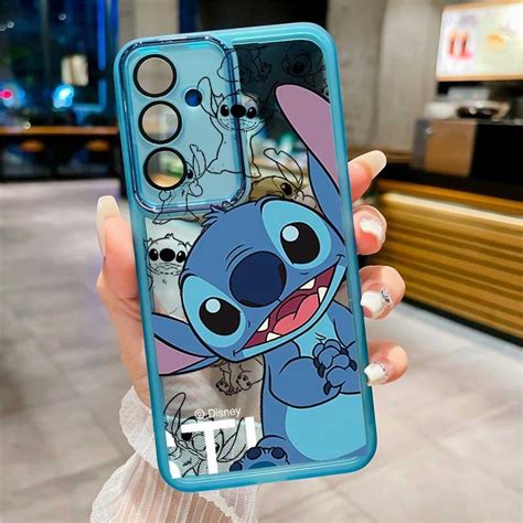 Samsung Galaxy M55 M15 5g Capa Joyful Cute Stitch Caixa De Borracha Flexível Para Telefone Com