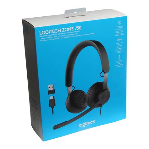 Logitech Zone 750 Wired Usb Headset Black Micro Center