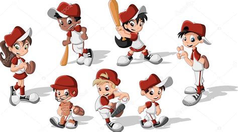 Niños Vistiendo Uniforme De Béisbol — Vector De Stock © Deniscristo