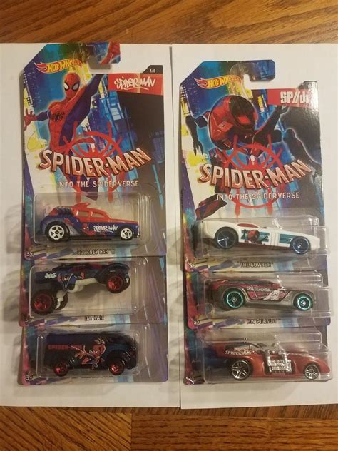 Hot Wheels Spider Man Into The Spider Verse Complete Car Set Vhtf