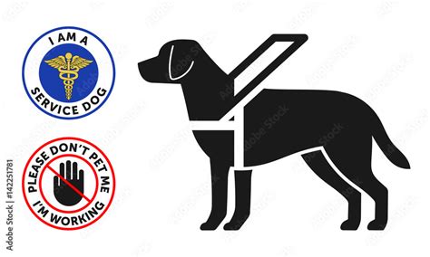 guide dog symbol    service dog badges stock vector adobe