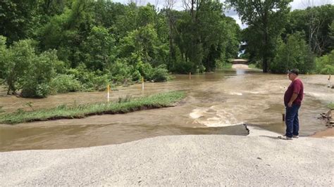 Road Washed Out By Flooding Youtube