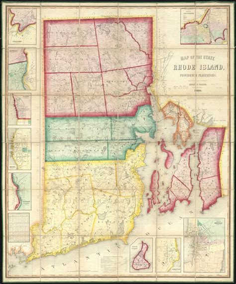 Map Of The State Of Rhode Island And Providence Plantations Digital