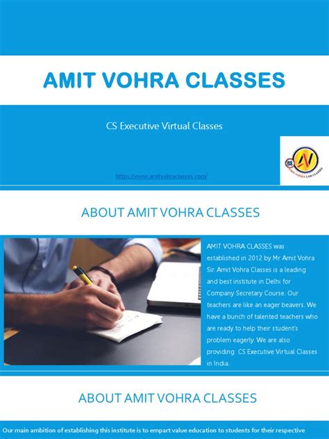 CS Executive Virtual Classes in India by Amit Vohra Classes | PDF ...