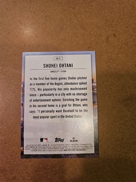 Mavin Topps Series Home Field Advantage Shohei Ohtani Ssp