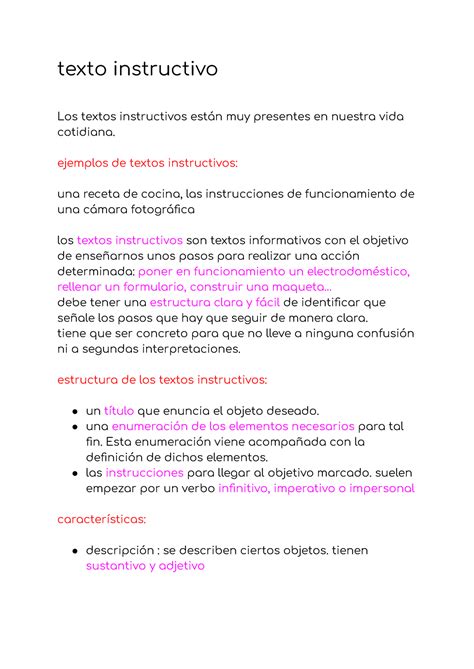 Caracter Sticas Partes Y Estructura De Un Texto Instructivo Texto