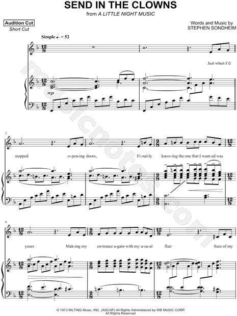 Stephen Sondheim Send In The Clowns Sheet Music In F Major