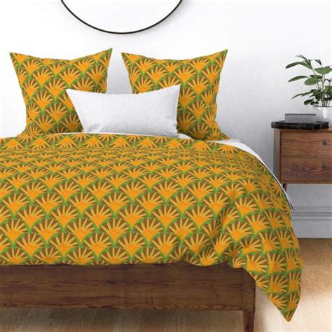 Abstract Retro Pineapple Arches Scallops Fabric Spoonflower