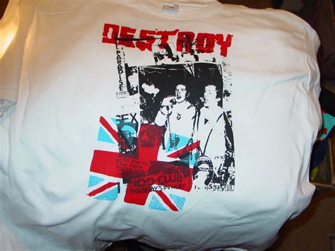 SEX PISTOLS DESTROY PUNK VINTAGE WHITE T Shirt With Gem