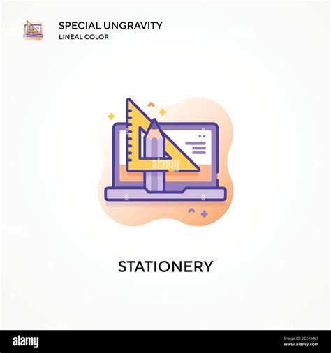 Stationery Special Ungravity Lineal Color Icon Modern Vector